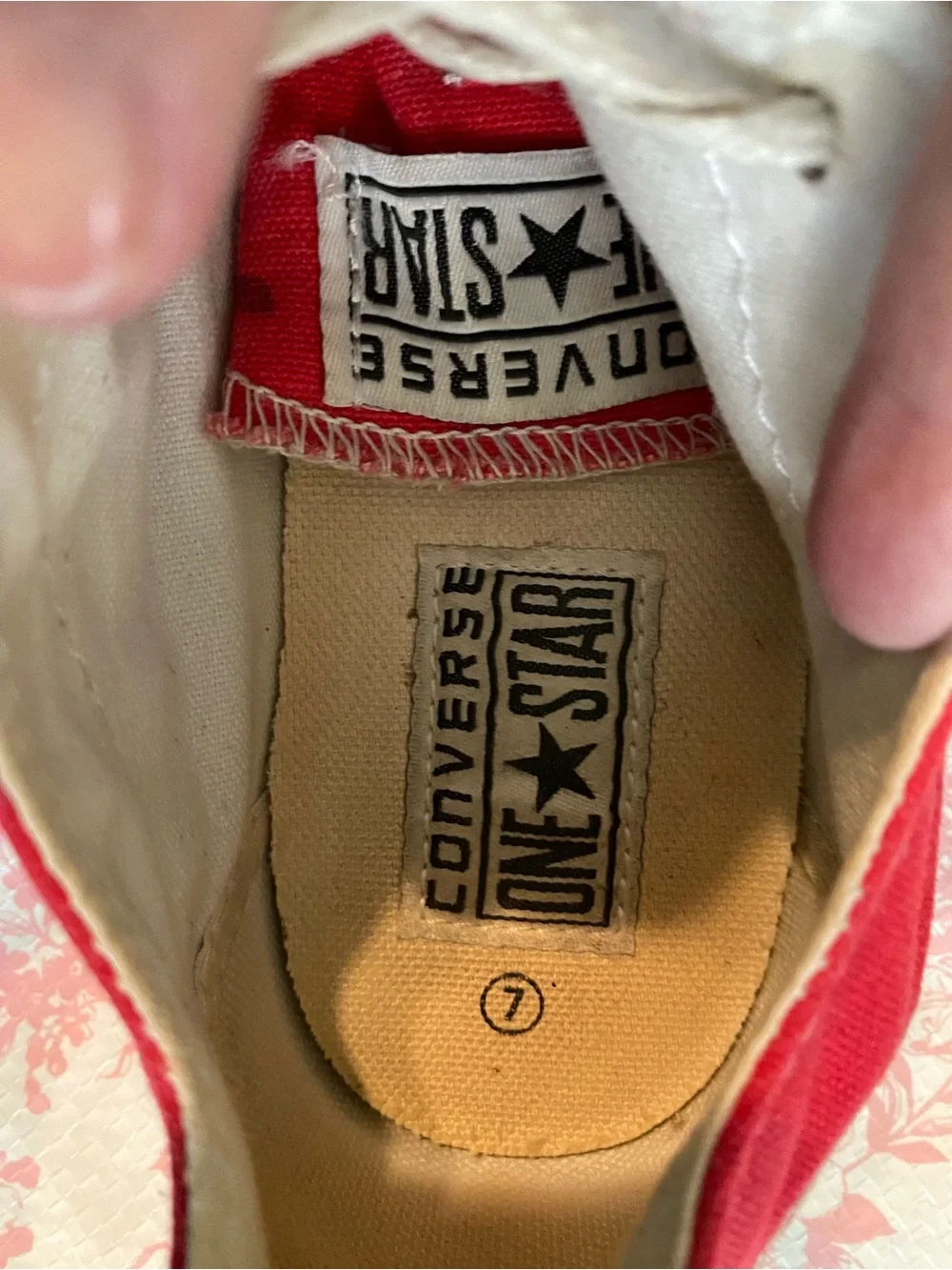 Red Converse Star Accent Canvas Sneakers